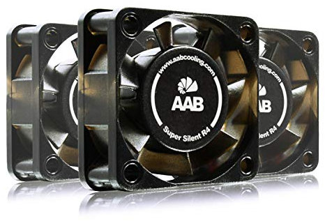 AABCOOLING Super Silent R4 - Un Silencioso y Muy Efectivo Ventilador 40mm con 9V Adaptador, Ventilador de Portatil, Fan PC, Ventilador Externo, 7,35 m3/h, 3200 RPM - 3 Piezas 7,9 dB (A)