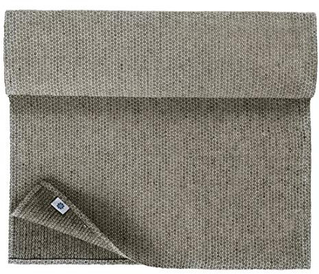 Linen & Cotton Schöner Edler Tischläufer Stoff Tischband Tischdeko Honeycomb -100% Leinen, Schwarz Beige Grau (47 x 180 cm) Rechteckig Läufer Tisch Tischwäsche für Wohnzimmer Esstisch Weihnachten Fest