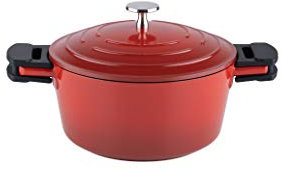 Kelomat, 3420-385, Schmortopf INDUKTION KERAMIKA RED; mit Deckel, Durchmesser 20cm, Inhalt 2,7 Liter, rot