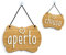 SIGNS - Shabby chic Decor Bambù - Cartello Aperto/Chiuso a rilievo [OC31] Bamboo Insegna per porta vetrina ingresso di Bar, Pub, Ristorante o Negozio