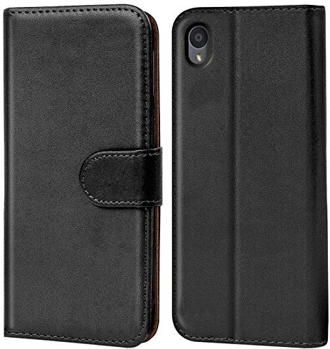 Verco Handyhülle für ZTE Blade A3 (2019) Hülle, Schhutzhülle für ZTE A3 2019 Tasche PU Leder Flip Case Schutzhülle Brieftasche - Schwarz