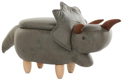 Beliani Verspielter Dino-Hocker für Kinder grün Triceratops