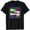 Fernseh Testbild 80er Party 90er Jahre - Retro Testbild TV Fernseher - IT Technik T-Shirt Schwarz S Unisex Erwachsene Klassische Passform Kurzarm Crew-Ausschnitt Sommer Frühling Party Retro T-Shirt