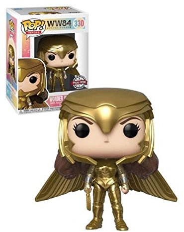 FUNKO POP DC 1984 Wonder Woman Traje Dorado ALAS EXTENDIDAS 46661 Muñecos cabezones, Multicolor (FUNKO-46661)