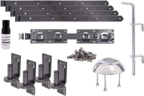 Alberts 302092 DURAVIS® Beschlagssortiment | für Doppel- oder Einzeltore | in drei Farbausführungen | schwarzdiamant duplexbeschichtet
