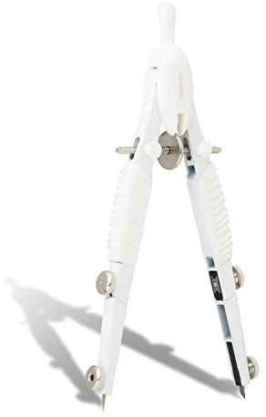 Aristo AR55815 Topline Mat Series Schnellverstellzirkel (Kreise bis 370 mm Durchmesser, Ersatzminen, Schenkel aus Zinkdruckguss) weiß