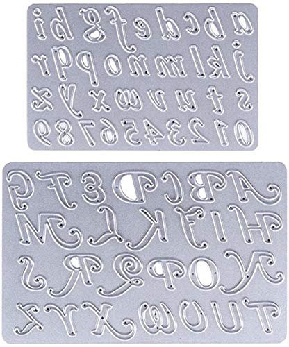 U-horizon Numbers and Alphabet Letters with A-Z Lowercase/Uppercase Letters Set of 2 Metal Cutting Dies Alphabet Stencils, Steel Cutting Dies for DIY Craft, Card Making