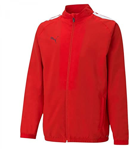 PUMA Mixte enfant Teamliga Sideline Jkt Jr veste, Puma Rouge- Puma Blanc, 164 EU