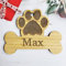 Personalised Christmas Bauble Dog Bone tree decoration wooden hanging ornament keepsake