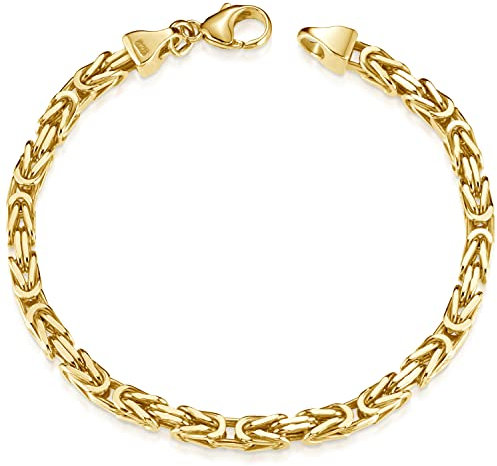 Materia Vergoldetes Armband Herren - 5mm breite Sterling Silber 925 Kette SA-145-23cm