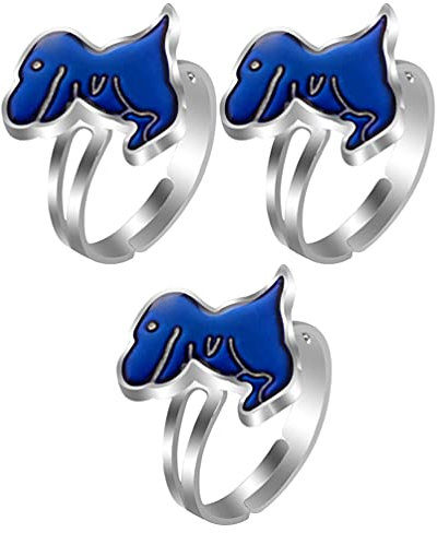 SOIMISS 3 Stücke Stimmungsringe Bulk Farbe Wechseln Stimmung Ringe Dinosaurier Fingerringe Kostüm Requisiten für Kinder Mädchen Jungen
