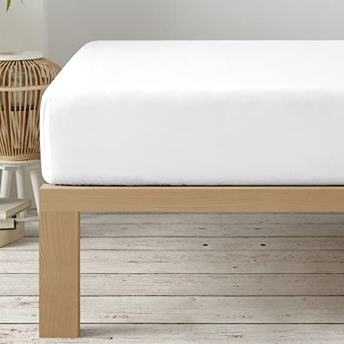 Degrees home - Collection - Sábana Bajera 90 x 190 x 33- Ajustable - Microfibra de poliéster cepillada - Blanco