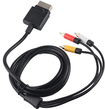 Tyenaza Fil de câble Xbox 360, 1.8M AV Audio Vidéo Câble Optique Cordon AV RCA Vidéo Composite Câble pour Xbox 360 Slim Remplacement