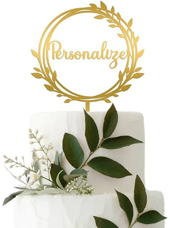 ADOREI Cake Topper Personalizado en Acrílico espejado com nombre para Tartas de Cumpleaños Eventos Decoración de Fiestas Bodas y Bautizos Cupcake Comunions Regalo Handmade Laser cut