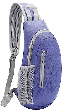 Gisdanchz Sling Bag Herren Damen Brusttasche Herren Klein Slingbag Crossover Bag Crossbody Chest Bag Schultertasche Schulterrucksack Damen Herren Sling Rucksack Cross Body Bag, Blau Lila