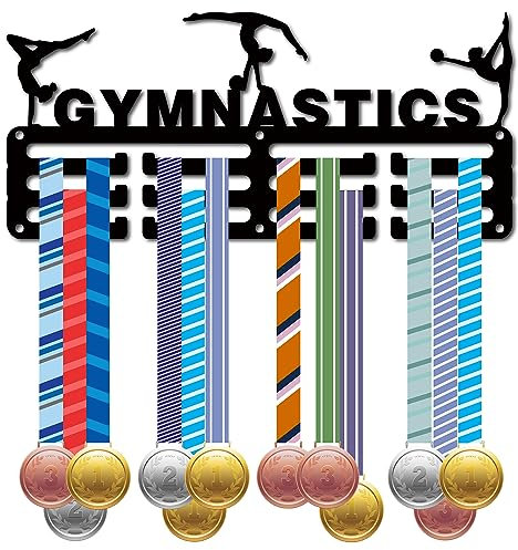 CREATCABIN Appendiabiti per Medaglie Da Ginnastica Espositore Porta Medaglie Rack Sport Metallo Appeso Premi Ferro Piccolo Supporto Decor Premi per Parete Casa Distintivo Gara Donne Ginnastica 29x13cm