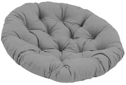 Sharplace Coussin de siège rond rembourré en forme d'œuf, 50cm, coussin de chaise suspendu, résistant à l'eau, lavable, tapis de chaise de Patio pour chambre à, Gris foncé