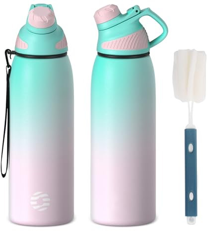 Fjbottle Gourde Isotherme avec Couvercle Magnétique - 400ml/600ml/800ml/1L/1.5L - Bouteille Isotherme Étanche sans BPA, Gourde Inox Bouche Standard, Gourde Enfant pour Sport, Gym, Voyage