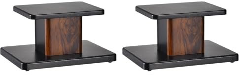 sourcing map Soportes de madera para altavoces, paquete de 2 unidades de 5.9 pulgadas (15 cm), soporte universal para altavoces huecos, escucha de audio mejorada para cine en casa