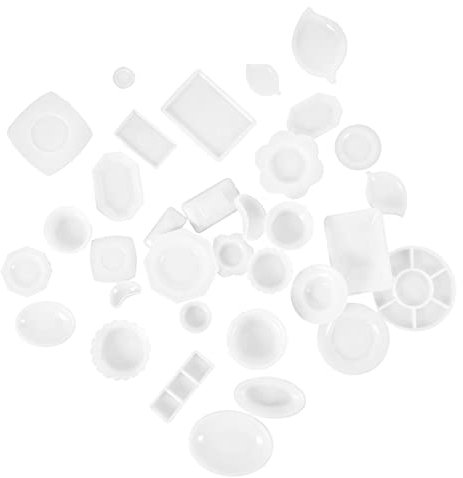KOMBIUDA 1Ensemble Vaisselle Miniature pour Maison de Poupée Ustensiles de Cuisine avec Assiette Tasse et Bol Décorations et Accessoires pour Cuisine Miniature