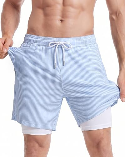 maamgic Badehose Herren 2-in-1 mit Innenhose Schnelltrocknend Badeshorts | schlichtes Design, weicher Halt, reibungsarm, 4-Wege-Stretch, Reißverschlusstaschen, inneres Handyfach, alltagstauglich
