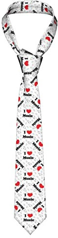 Herren-Krawatten, Herznoten, Liebe, Musik, schmale Krawatte für Business, Party, Hochzeit, Anzug, Schwarz , Einheitsgröße