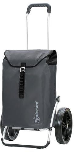 ANDERSEN Einkaufstrolley - Royal Shopper Ortlieb anthrazit 49 L Handwagen, wasserdicht, wetterfest, Aluminium, klappbar, Kugellagerad