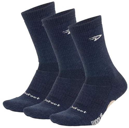 DEFEET | Woolie Boolie 6 Cycling Socks | For Biking, Running, & Everyday Adventures, Navy Blue (3-pack), S