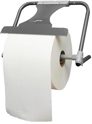 Jofel AD60010 Distributeur de papier mural industriel avec scie frontale pour coupe, grande résistance, tube en acier 20 mm, accepte les bobines jusqu'à 500 m