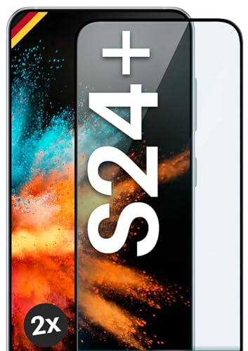 moex CurveProtect für Samsung Galaxy S24 Plus Panzer Schutzglas, Full Screen Schutzfolie randlos, ganzer Bildschirm komplett abgedeckt, Panzerfolie Curved 3D Glas Folie, Schwarz 2 Stück