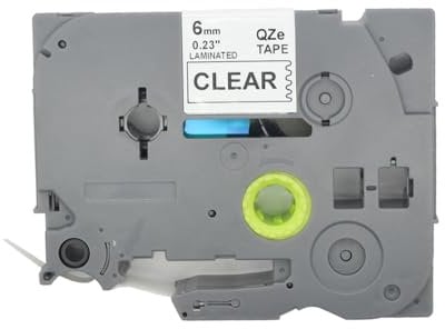 BROVACS 1 Packung Weiß auf Transparent Laminiertes Etikettenband Kompatibel mit Brother P-Touch Etikettendrucker TZ 115 TZe 115 6mm 1/4 OPA4115