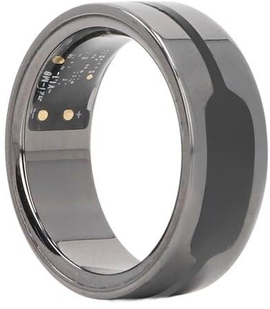 Asixxsix Smart Health Ring, Fitness Tracker Geste Fernbedienung Temperatursensor Schlafüberwachung Wasserdicht Schwarz für Männer, Frauen, Schwarz (#12)