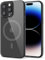Svanove pour iPhone 14 Pro Coque Compatible avec MagSafe, Transparente Magnétique Protection de l'objectif Etui Housse, Pleine Silicone Cover, Coque Mat Translucide Mince Antichoc, Noir Clair