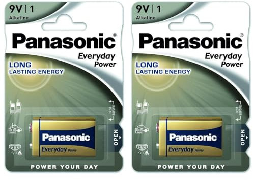 PANASONIC Confezione da 2 blister da 1 batteria alcalina Everyday Power Silver Cube 6LF22-9 V