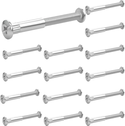 30 Stück Verbindungsschrauben M6 65-76mm Möbelverbinder Schrankverbinder Schrauben (15xMöbelschrauben,15xHülsenschrauben) Verbindungsschraube Möbelverbindungsschrauben für Möbel Schränken Holzbrettern