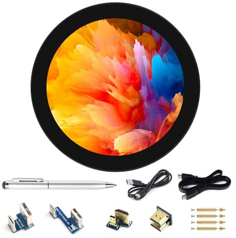 Waveshare 4inch HDMI Circular Touch Display, 720x720, IPS, Up to 10-Point Touch, for Raspberry Pi 5 / for Raspberry Pi 4B /for Raspberry Pi 3B+ /for Raspberry Pi Zero 2 W/for Jetson Nano for Mini PC