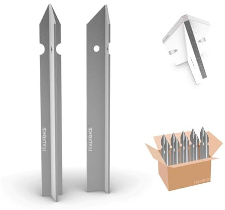 Italfence - T-Profil Zaunpfosten für Maschendraht Drahtzaun, verzinkt (verschiedene Höhen) [H 75cm, 30x30x3mm, 5 Stück]