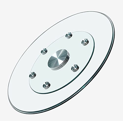 Tempered Glass Turntable for Dining Table - 200kg Capacity for 360° Rotating Serving Plate - Hotel Quality Round Table Turntable