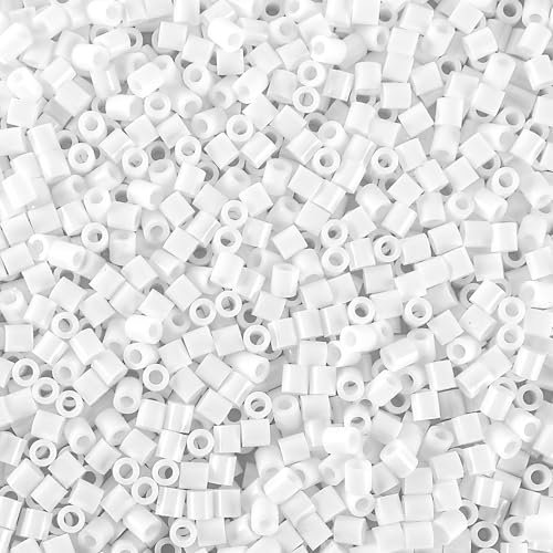 AUGSUN Fuse Beads, 1500Pcs White Melty 5mm Iron Beads for Arts and Crafts