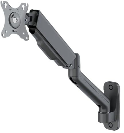 goobay Monitor Wandhalterung mit mechanischer Feder für Monitore von 17 bis 32 Zoll (43-81 cm), max. 9 kg, Wandmontage, VESA 75/100mm, schwarz, 70820