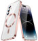 SIYOPINPFY Magnétique Coque for Samsung Galaxy S25 Étui, Transparent Étui Housse avec Compatible Chargement sans Fil Protection d'appareil Photo Slim Fit Coque for Samsung Galaxy S25 - Or Rose CX