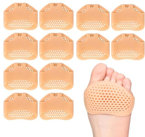 HSYTEK Ballenpolster Vorfuß – 6 Paar Silikon Bienenwabe Vorderfußpads | Wiederverwendbar | Für Schmerzlinderung, Komfort & Rutschfestigkeit in High Heels & mehr (flesh-coloured, Standard)