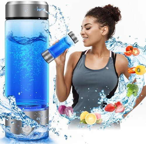 Roylvan 450ml Wiederaufladbarer, Wasserstoff Wasserflasche tragbarer Maker Maschine Wasserstoff Wasser, Verbesserung der Wasserqualität in 3 Minuten Wasserstoff Wasserflasche für Haus Büro