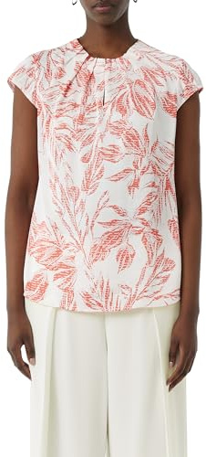 Comma Gemusterte Satin-Bluse mit Raffung