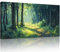 hyidecorart Tableau Decoration Murale Grand, 50x100 cm Forêt Verte Tableau Decoration Maison, Impression sur Toile Naturelle Paysage pour Salon Chambre Bureau Salle