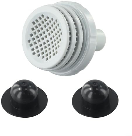 Puupaa Juego de colador de entrada y retorno de piscina sobre el suelo, boquilla de entrada de filtro de repuesto para piscina Intex, 1 colador y 2 agujeros de conector