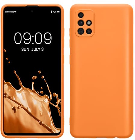 kwmobile Handyhülle für Samsung Galaxy A51 Hülle - weiches Handy Silikon Case - Schutzhülle Cover - Fruity Orange