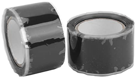 Saluaqui Self -Fusing Silicon Tape 2pcs Set - Isolierung und Wasserdichtes Klebeband für Wasserrohr und Schlauchreparatur 1,5 M X 2,5 Cm Schwarz Silikonrolle (BLACK)