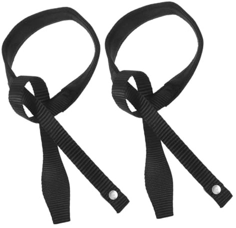 Toyvian Lot De 2 Bracelets Réglables en Sangle Extérieure Noire, Accessoires Solide pour Bâtons De Ski Et Trekking, Dragonnes Confortables pour Sport De Plein Air Et Randonnée