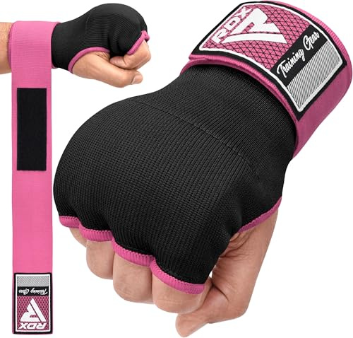 RDX Gel Vendas de Boxeo para Manos Guantes Interiores, Muñequeras Rápidas de 100 cm de Largo, Elásticos, Puño Acolchado Protección para Manos, Muay Thai MMA Artes Marciales Vendas de Entrenamiento